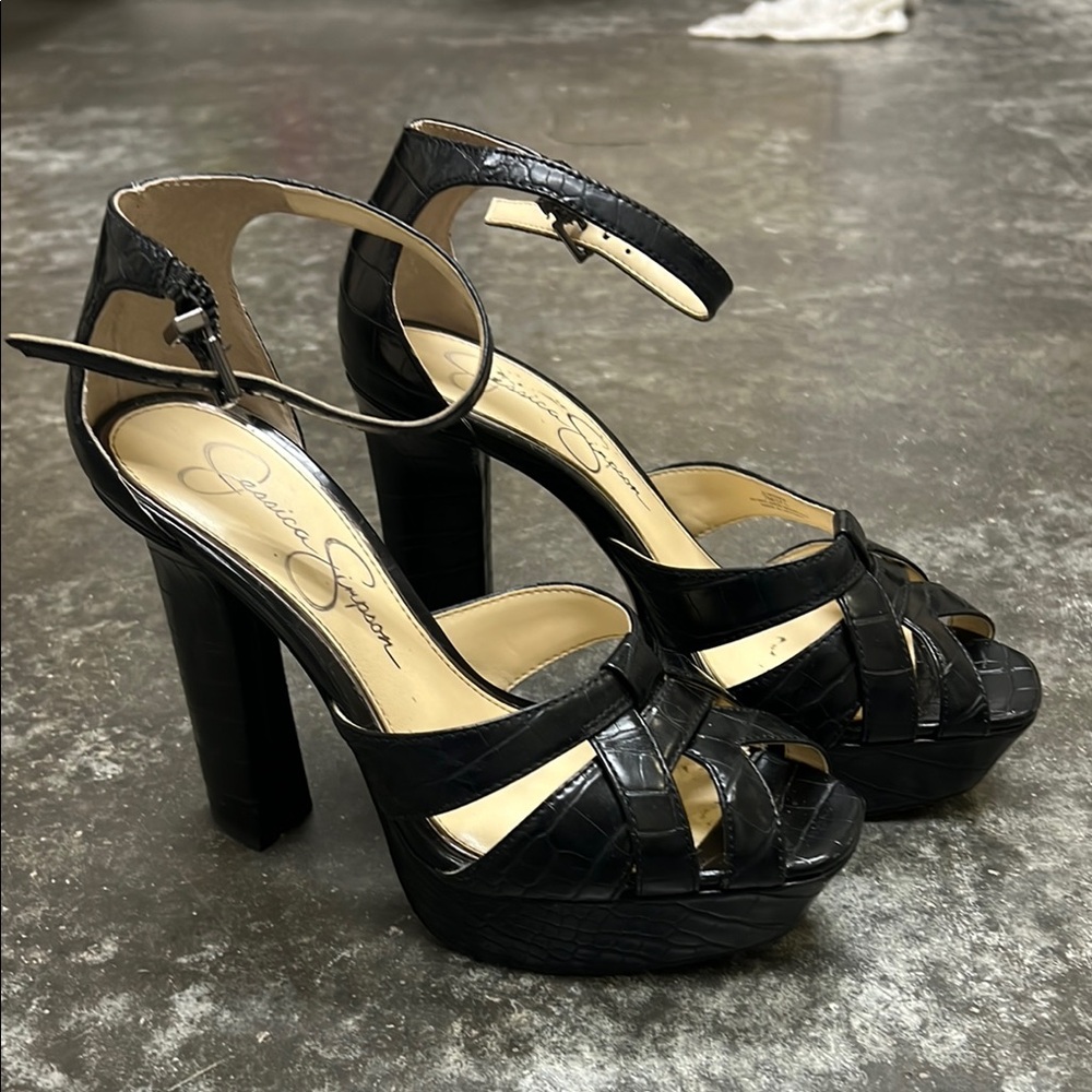 Jessica Simpson Mishka Platform Sandals with Crisscross Straps